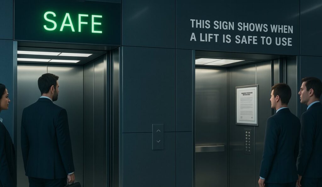 this sign shows when a lift is safe to use