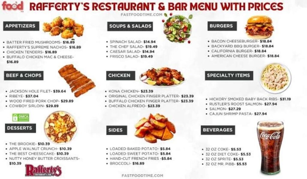 rafferty's menu